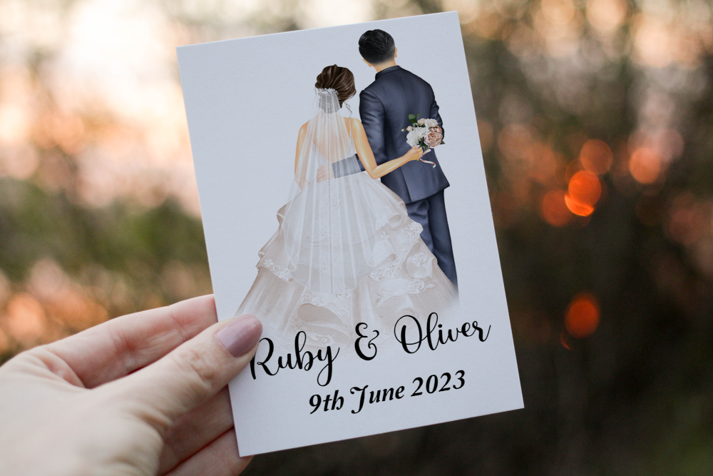 Bride & Groom Custom Wedding Card, Design Your Own Wedding Day - Click Image to Close